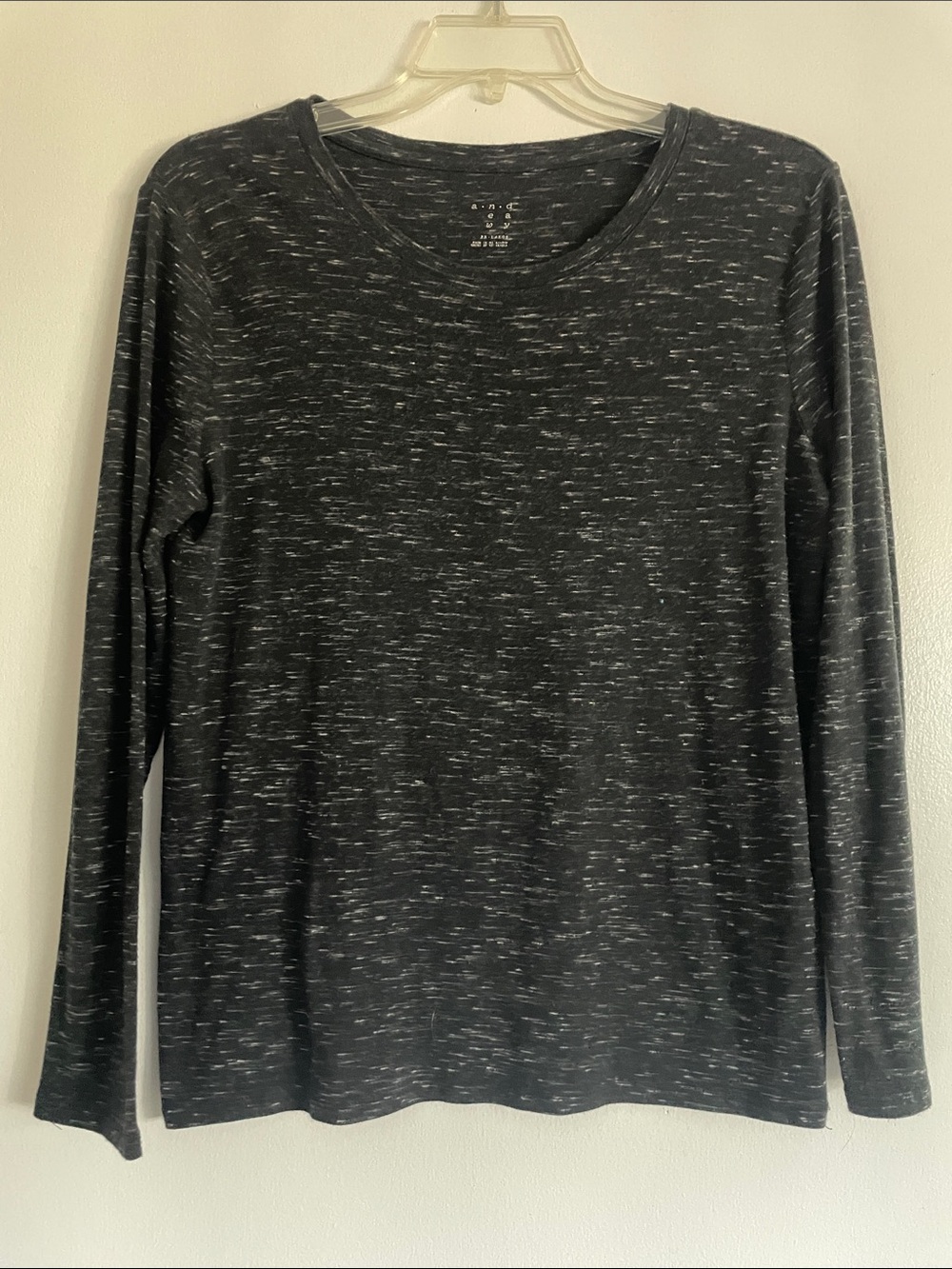 a new day Women's Long Sleeve Heathered Black Top
